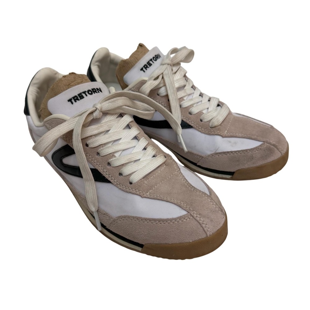 Tretorn Rawlins 2.0 Shoes Womens 6.5 White Beige Leather Colorblock Sneakers